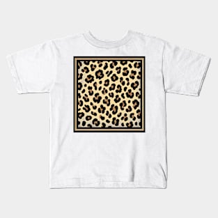 Safari Chic Leopard Print Fabric Kids T-Shirt